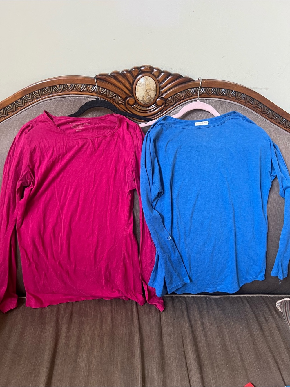 Women’s Long Sleeve Scoop Neck Top - Blue